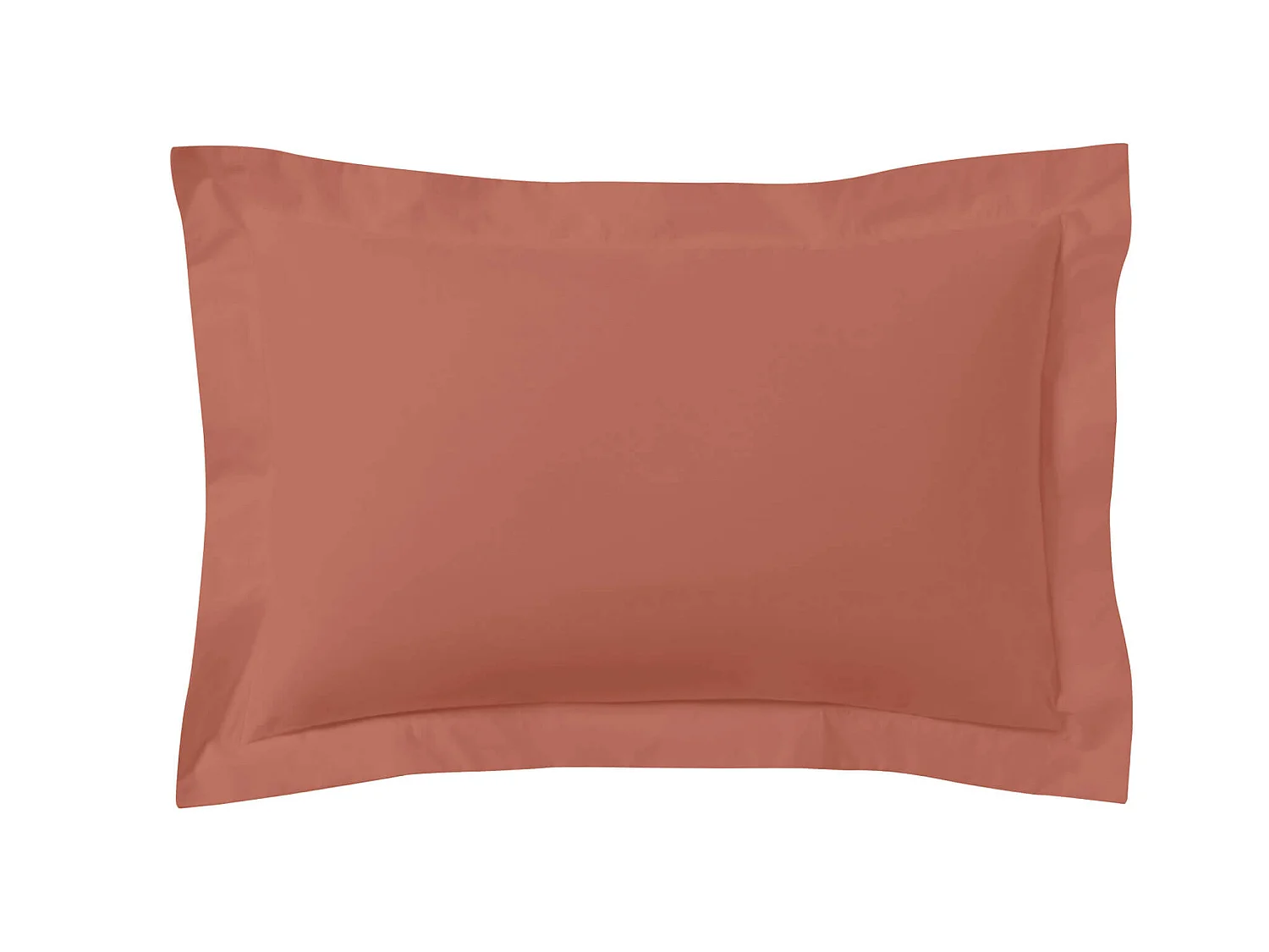 Lot de 2 taies d'oreillers terracotta 100% coton 50x70 cm