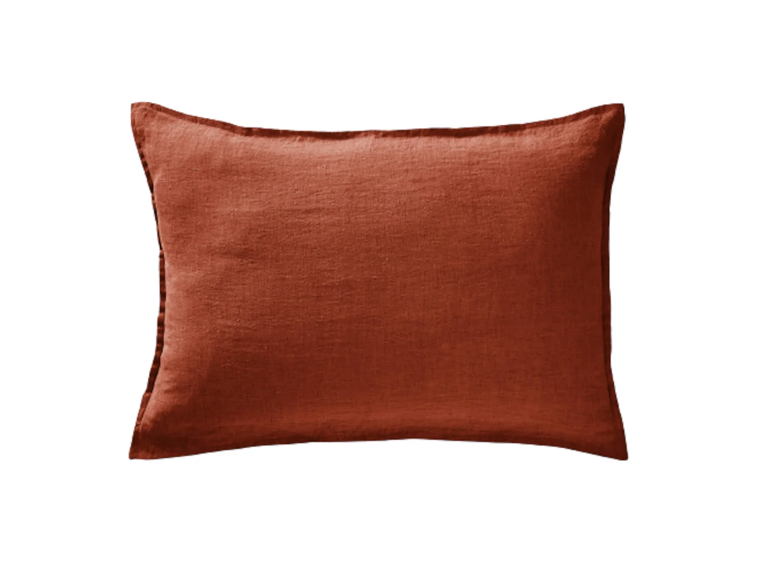 Taie d'oreiller lin lavé orange 50x70