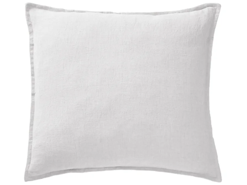 Taie d'oreiller lin lavé blanc 60x60