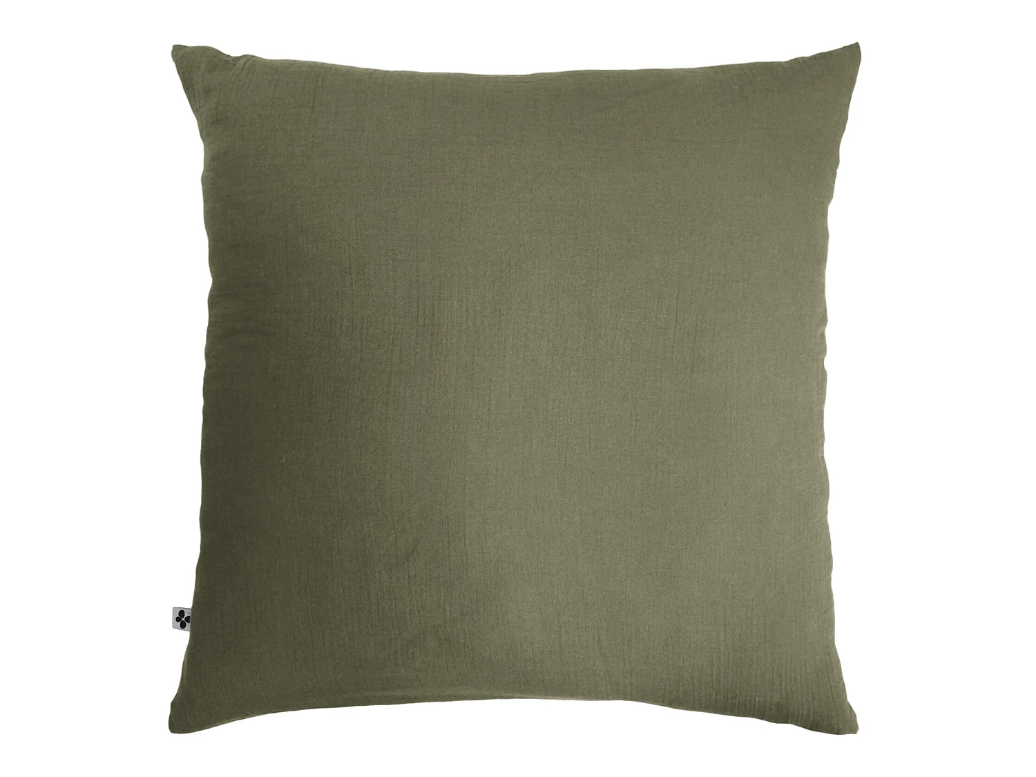 Taie d'oreiller double gaze de coton kaki 60x60 cm