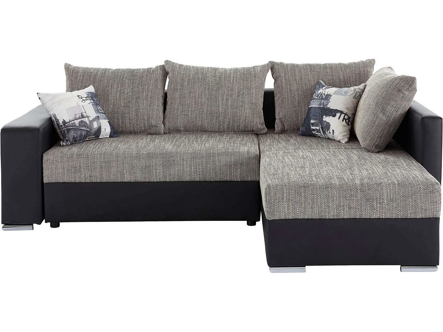 canapé d'angle johny petit - gris noir