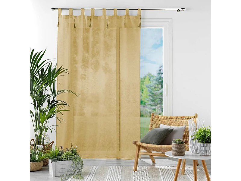 Rideau Voilage à Passants "Dalia" 140x240cm Miel