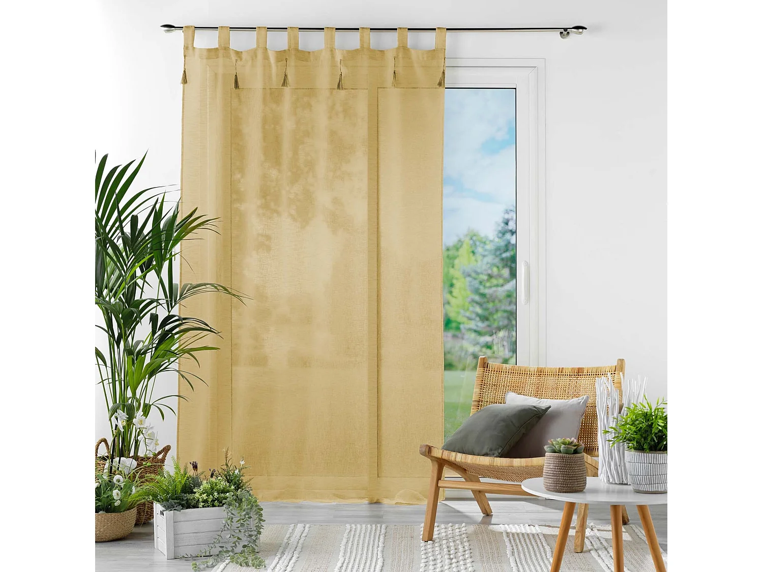 Rideau Voilage à Passants "Dalia" 140x240cm Miel