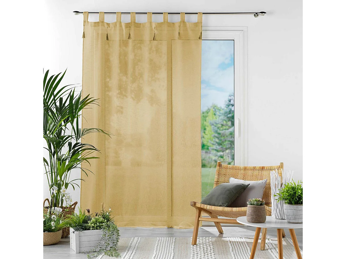Rideau Voilage à Passants "Dalia" 140x240cm Miel