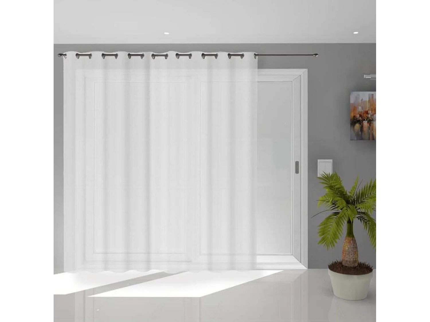 Voilage à œillets Noémie 280x250 blanc