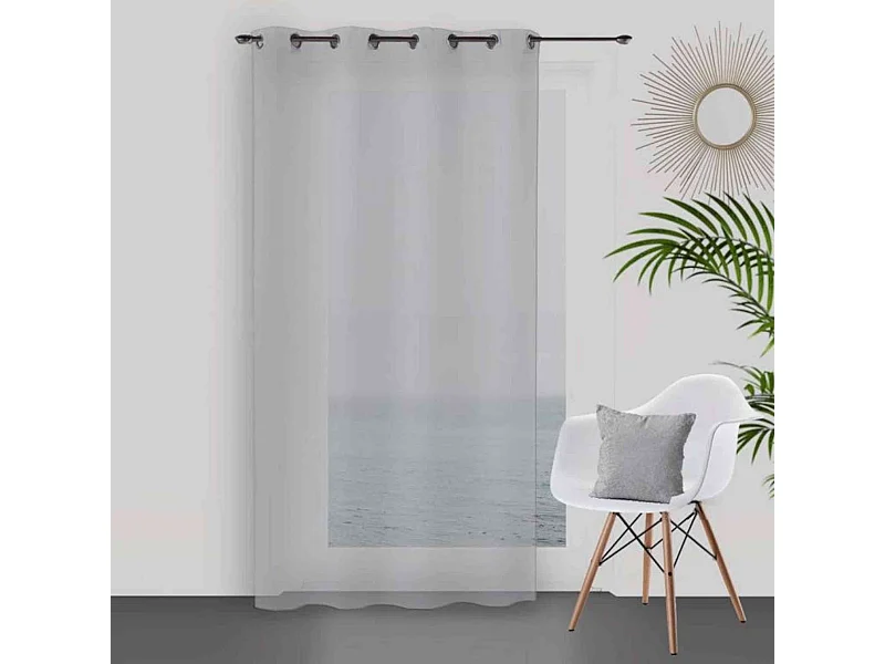 Visillo con ojales 280x250 cm DOLLY gris claro, de Soleil d'Ocre