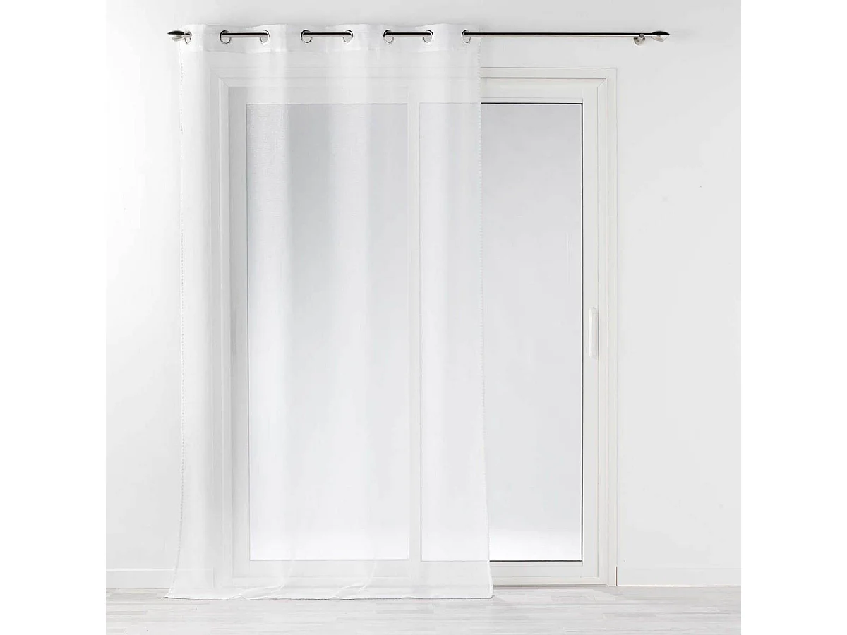 Rideau Voilage à Œillets "Fantaisie Louise" 140x240cm Blanc