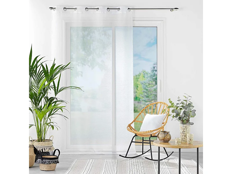 Rideau Voilage à Œillets "Fantaisie Louise" 140x240cm Blanc