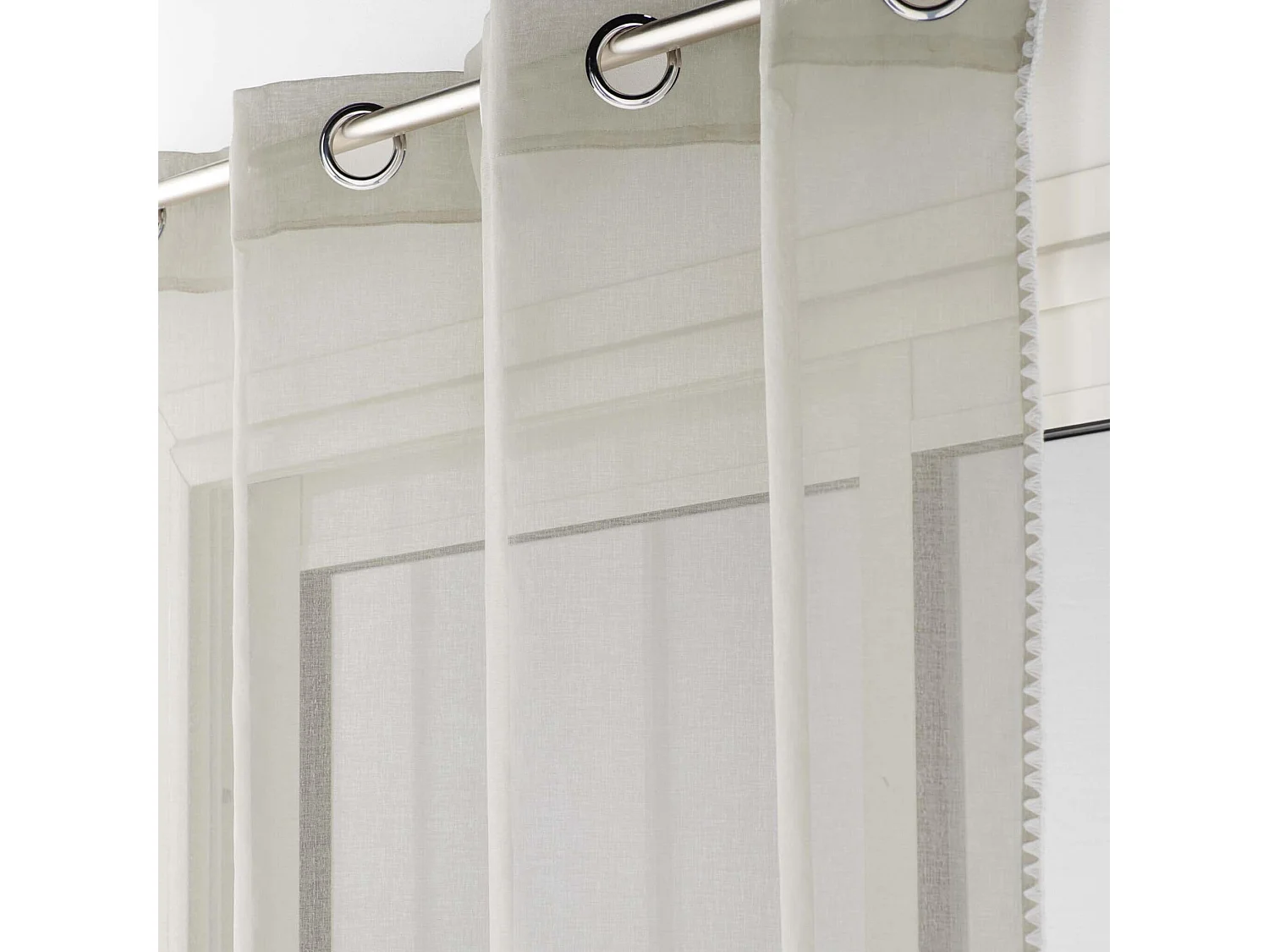 Rideau Voilage à Œillets "Fantaisie Louise" 140x240cm Beige