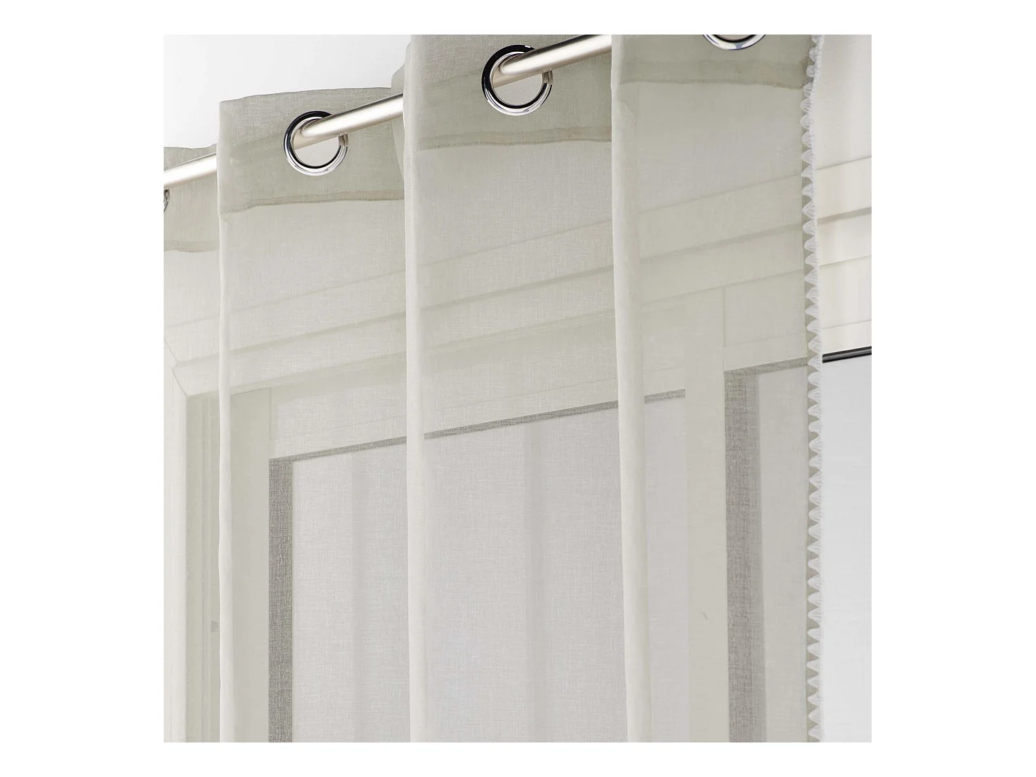 Rideau Voilage à Œillets "Fantaisie Louise" 140x240cm Beige