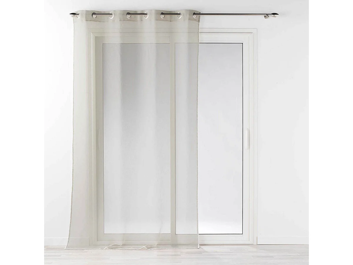 Rideau Voilage à Œillets "Fantaisie Louise" 140x240cm Beige