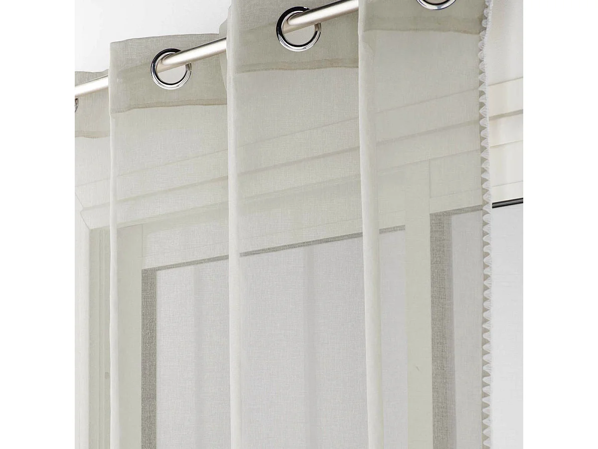 Rideau Voilage à Œillets "Fantaisie Louise" 140x240cm Beige