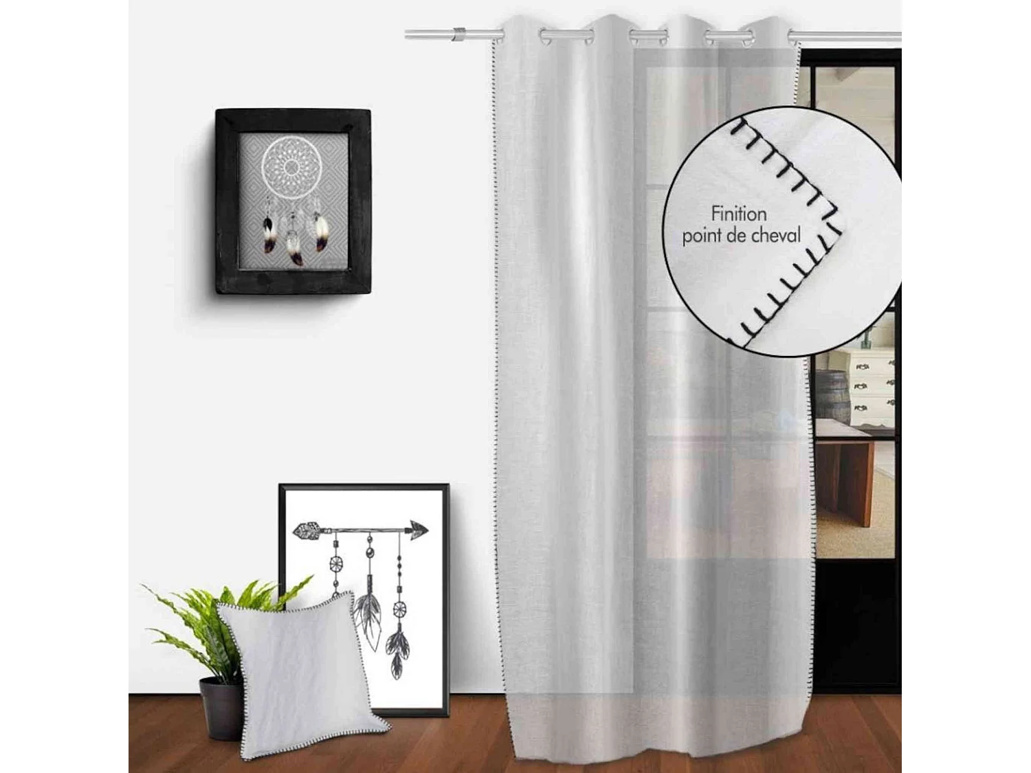 Voilage à œillets Spirit blanc 135x250 cm