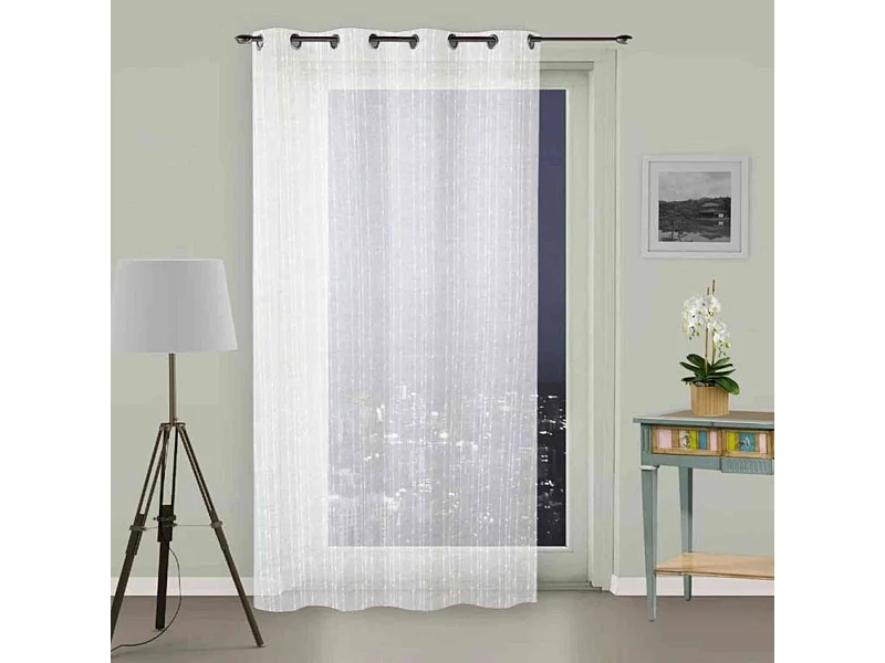 Voilage à œillets Maelis blanc 135x250 cm