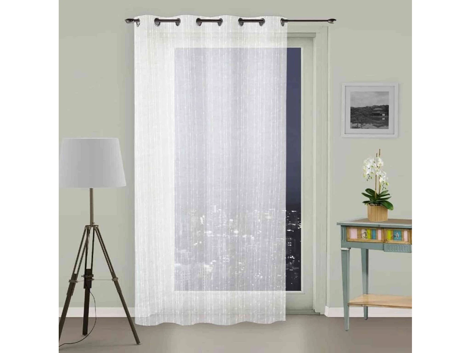 Voilage à œillets Maelis blanc 135x250 cm