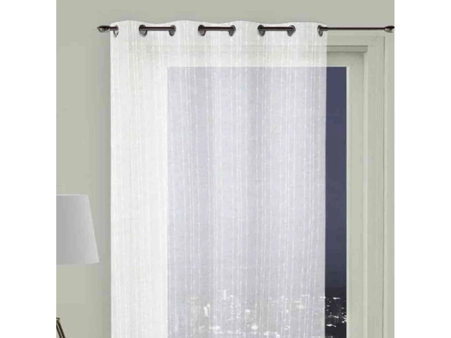 Voilage à œillets Maelis blanc 135x250 cm