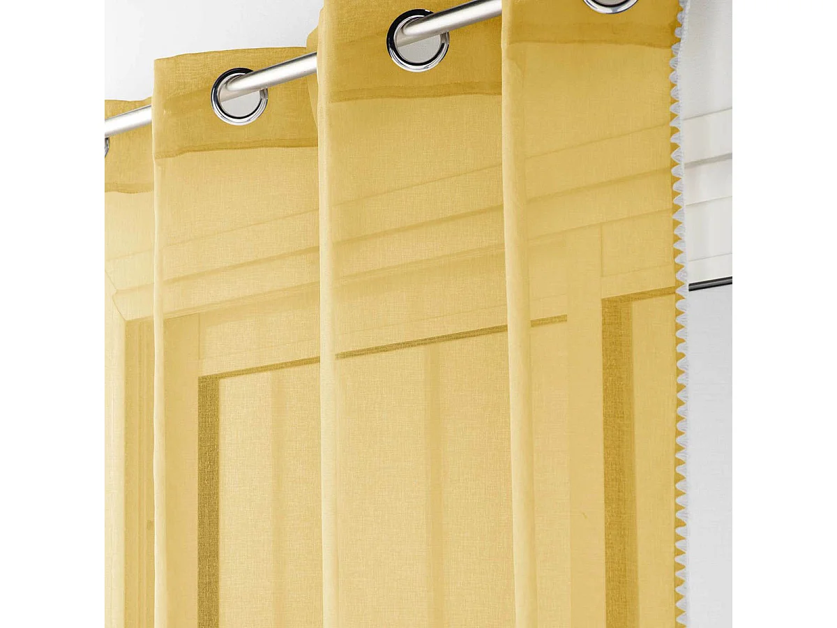 Rideau Voilage à Œillets "Fantaisie Louise" 140x240cm Miel