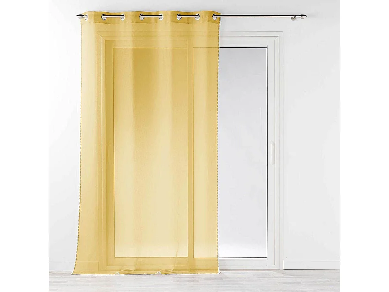 Rideau Voilage à Œillets "Fantaisie Louise" 140x240cm Miel