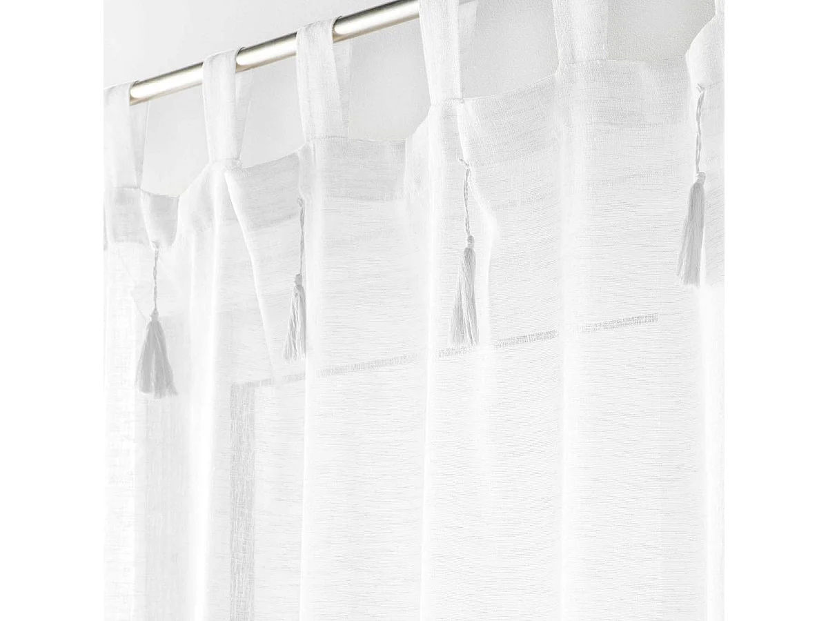 Rideau Voilage à Passants "Dalia" 140x240cm Blanc