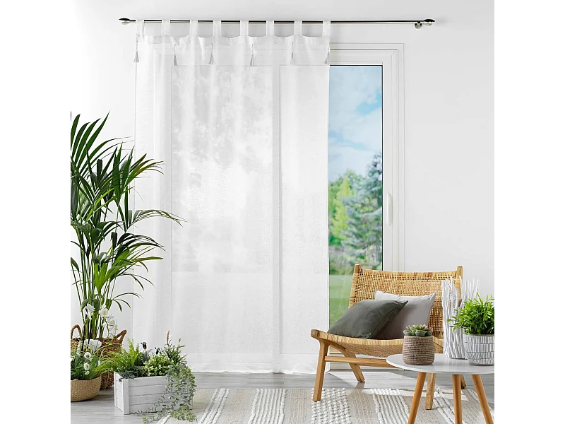 Rideau Voilage à Passants "Dalia" 140x240cm Blanc