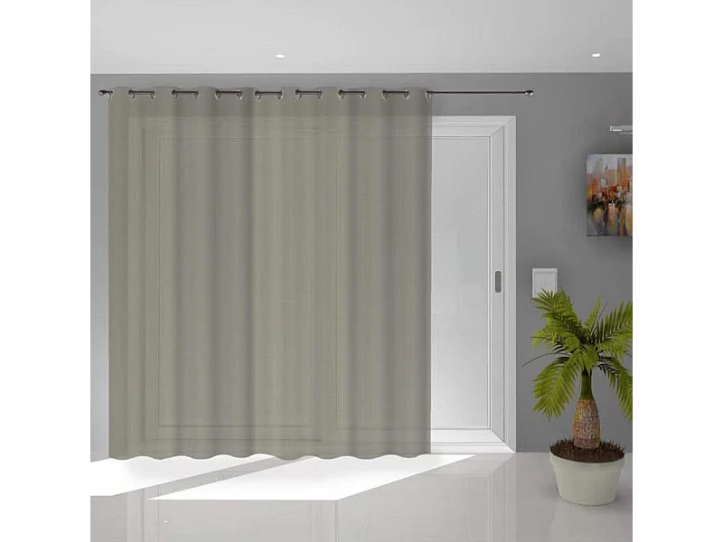 Voilage à œillets Noémie 280x250 taupe