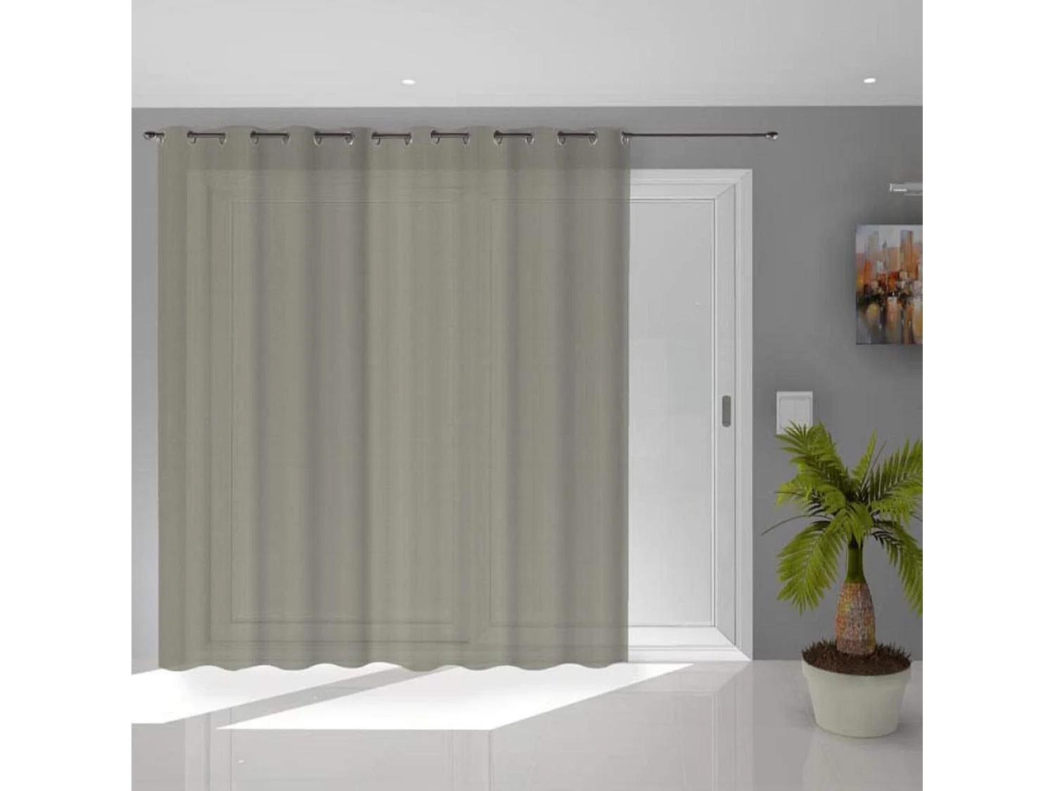 Voilage à œillets Noémie 280x250 taupe