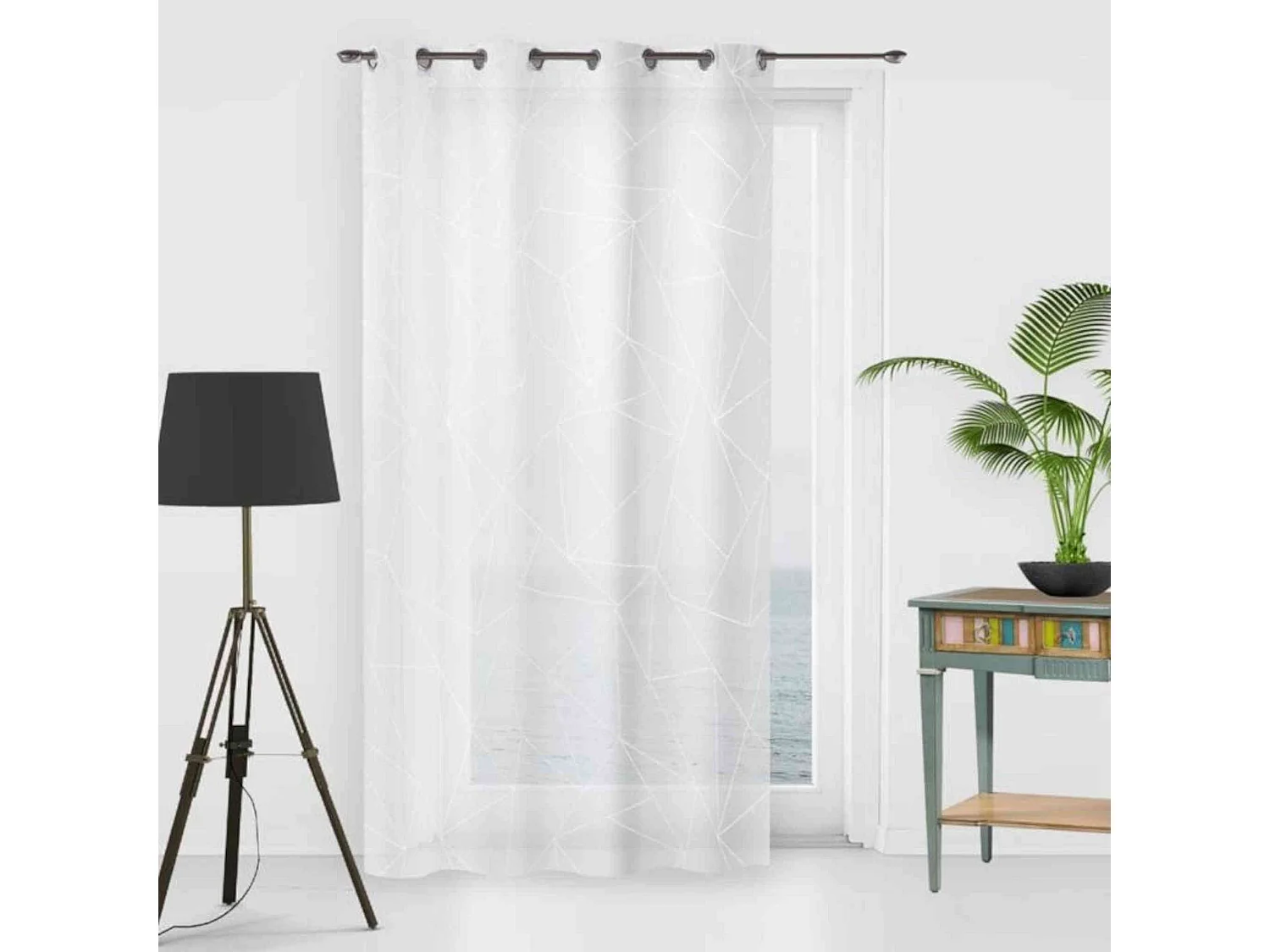 Voilage à œillets Natacha blanc 135x250 cm