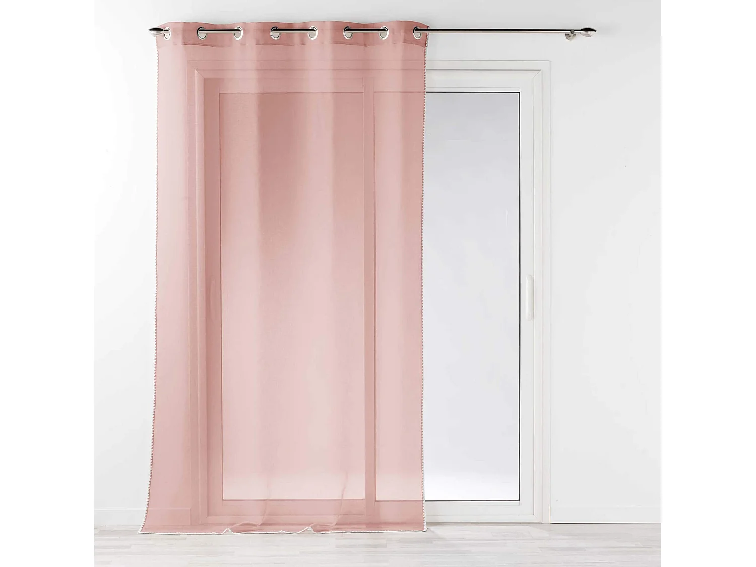 Rideau Voilage à Œillets "Fantaisie Louise" 140x240cm Rose