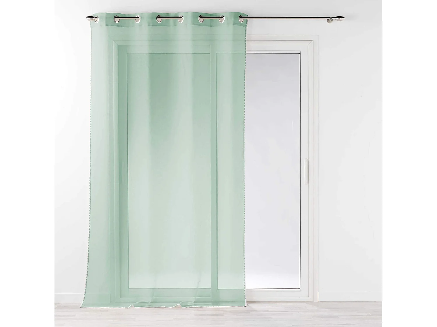 Rideau Voilage à Œillets "Fantaisie Louise" 140x240cm Sauge