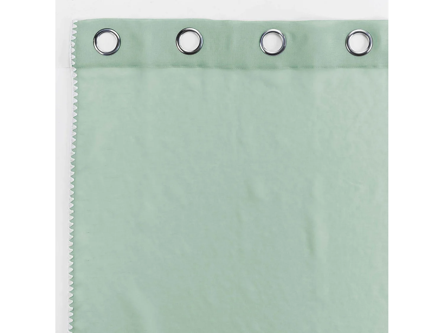 Rideau Voilage à Œillets "Fantaisie Louise" 140x240cm Sauge