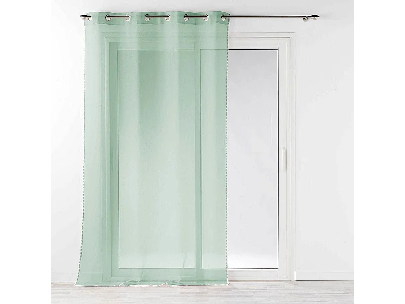 Rideau Voilage à Œillets "Fantaisie Louise" 140x240cm Sauge