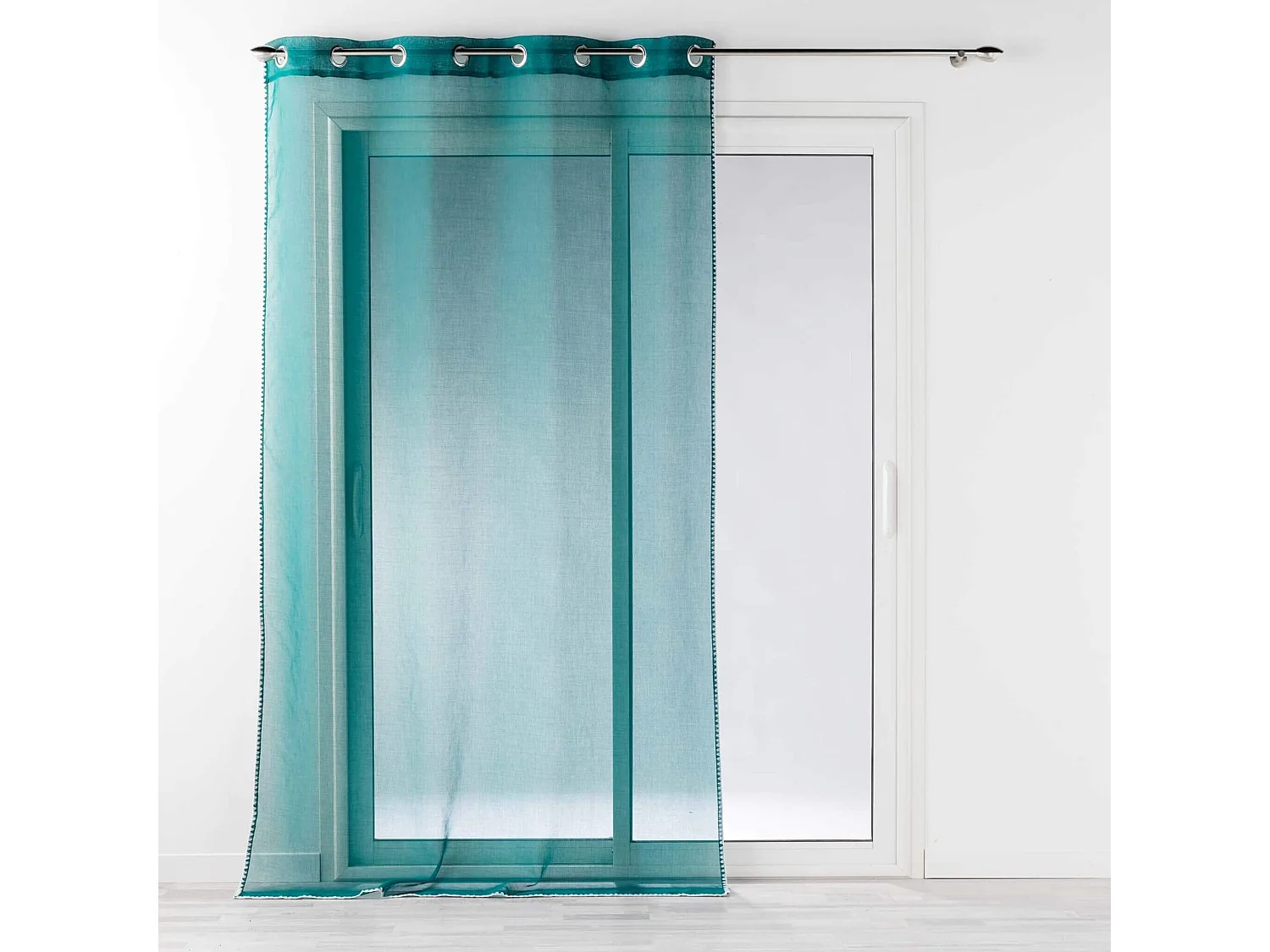 Rideau Voilage à Œillets "Fantaisie Louise" 140x240cm Pétrole