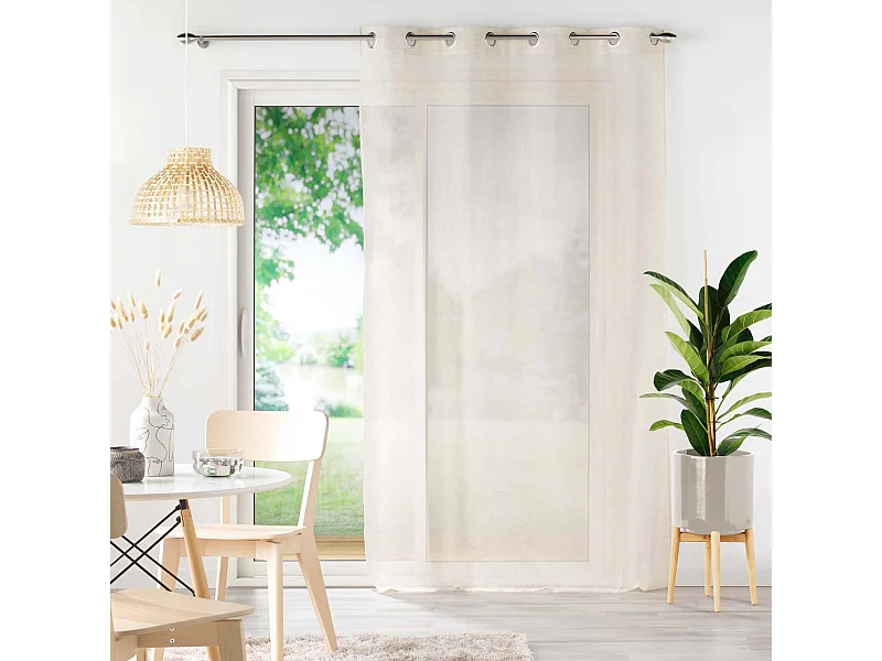 Cortina con efecto lino tejido – Elegancia natural y luz difusa