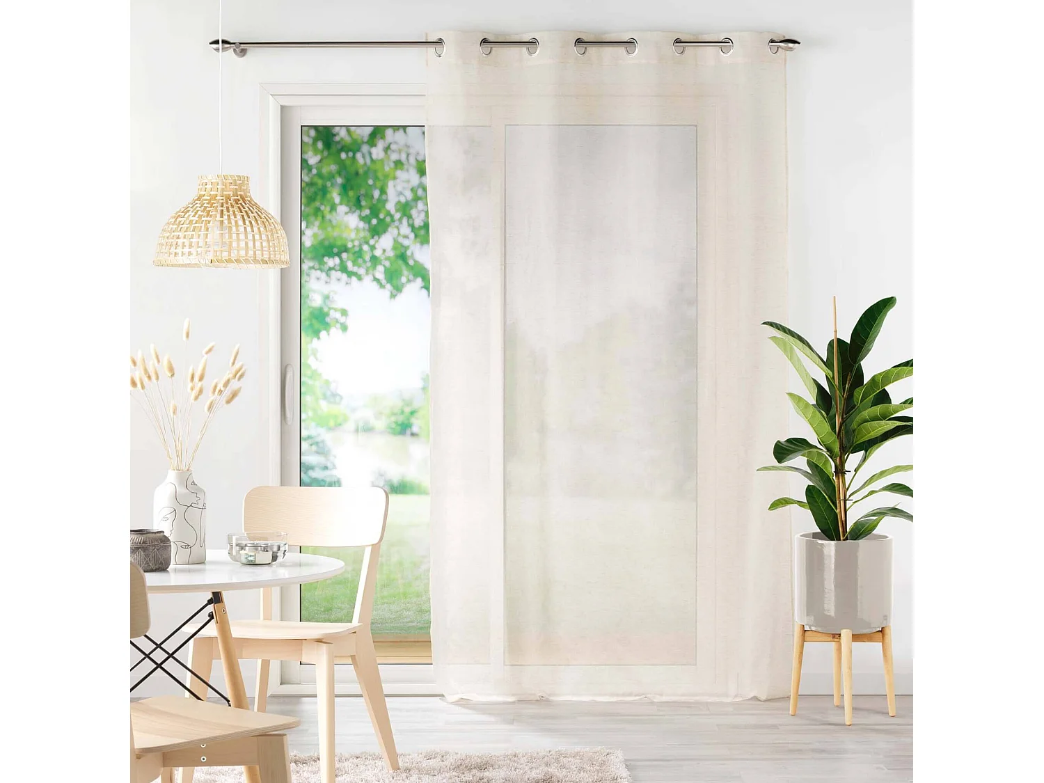 Rideau Voilage à Œillets "Norine" 140x240cm Naturel