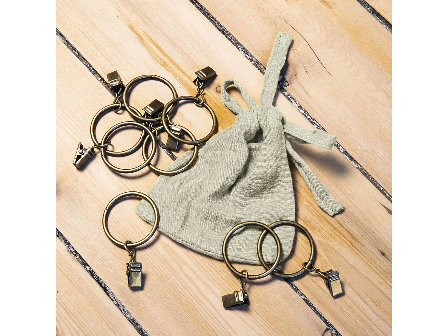 Rideau gaze de coton ajustable 140x300 cm vert