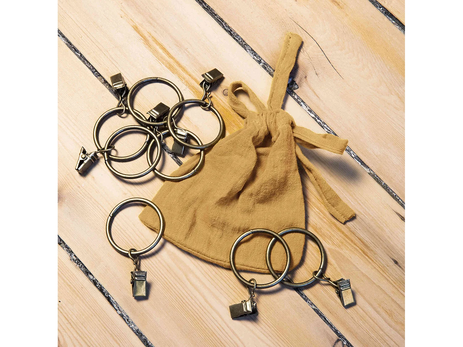 Rideau gaze de coton ajustable 140x300 cm jaune