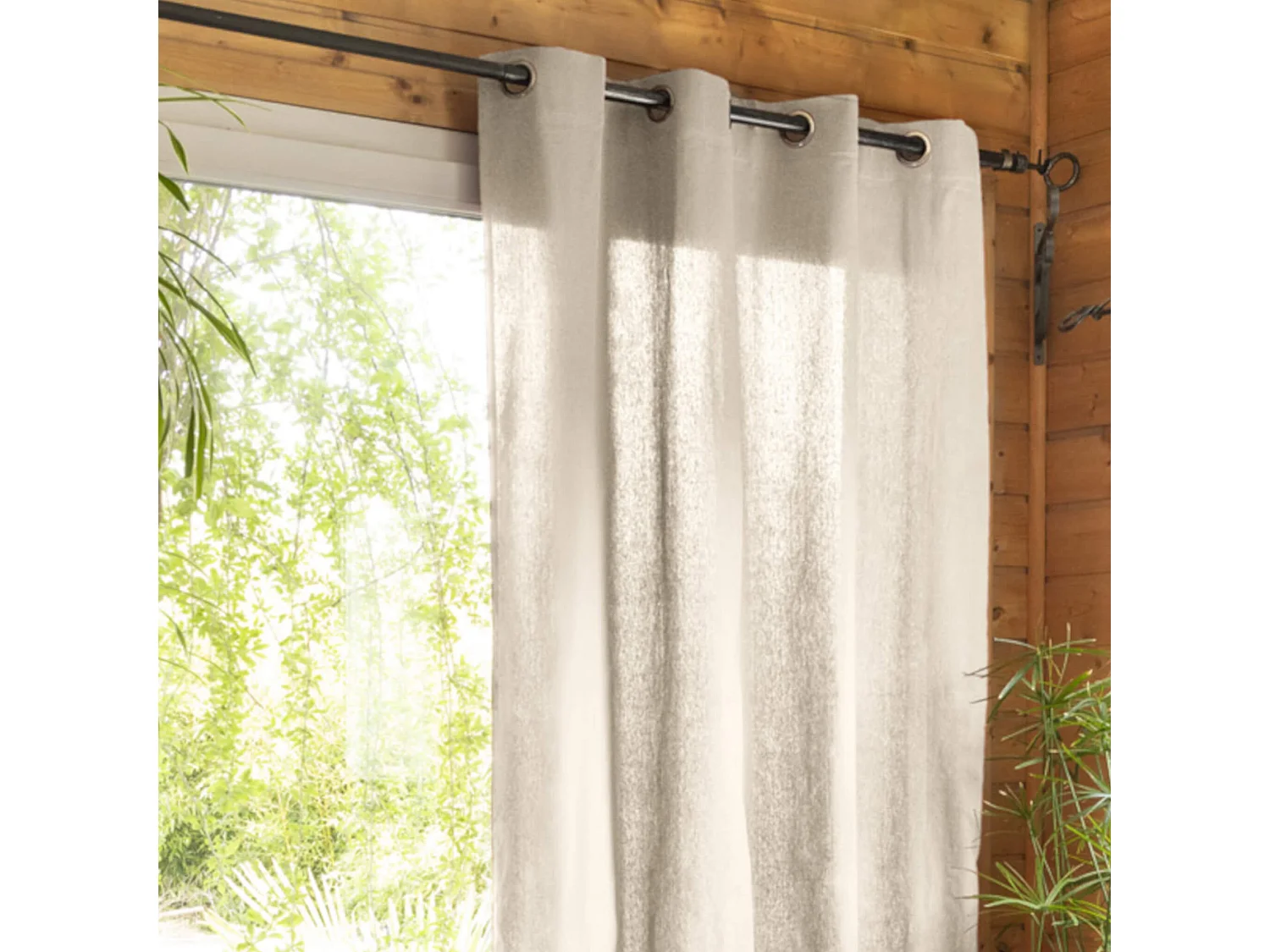 Rideau tamisant à œillets 140x260 beige