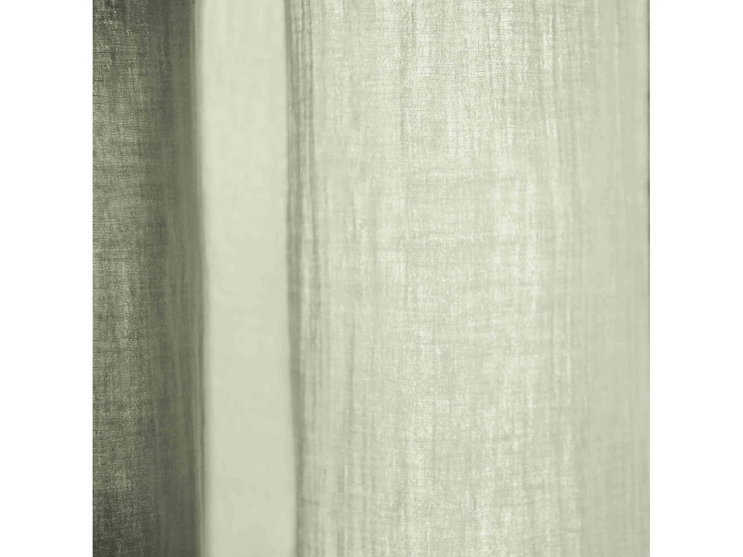 Lot de 2 rideaux gaze de coton ajustables 140x300 cm vert