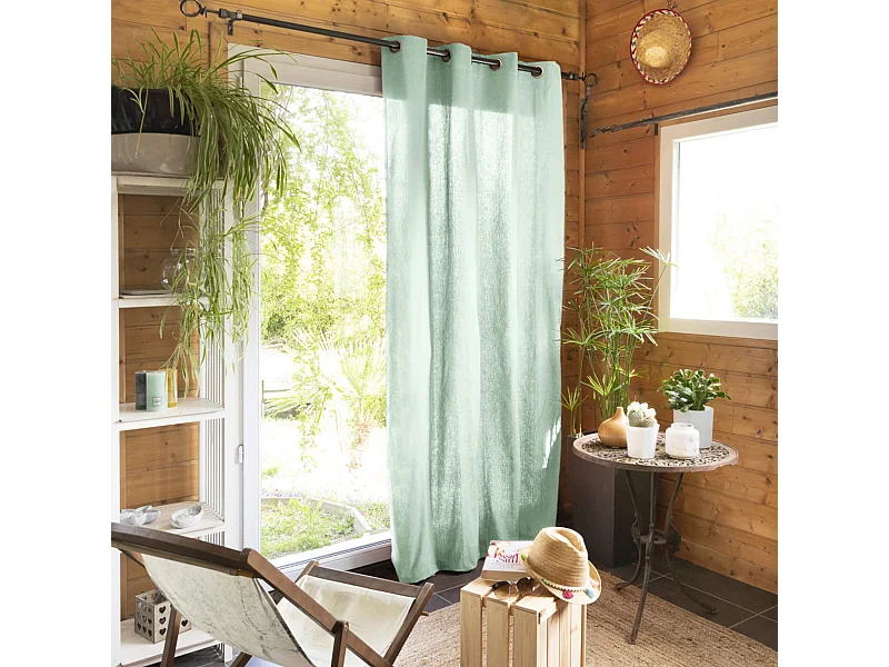 Rideau tamisant à œillets 140x260 vert