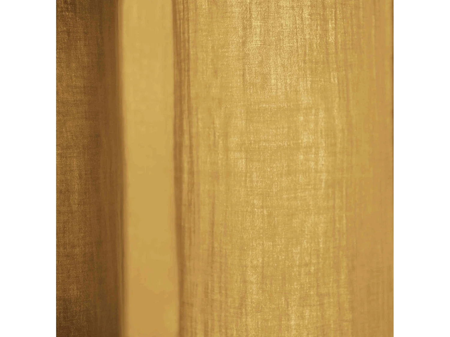Lot de 2 rideaux gaze de coton ajustables 140x300 cm jaune