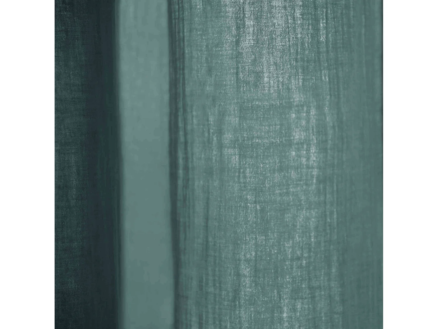 Rideau gaze de coton ajustable 140x300 cm bleu canard