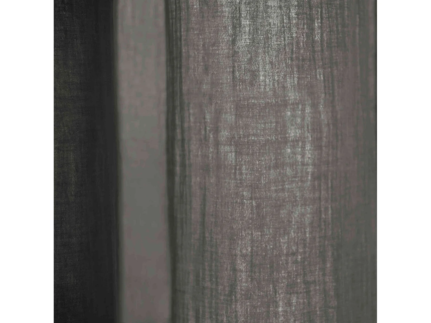 Lot de 2 rideaux gaze de coton ajustables 140x300 cm anthracite