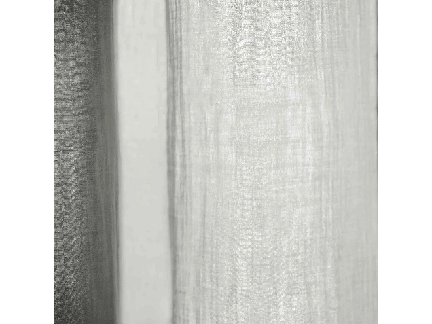 Lot de 2 rideaux gaze de coton ajustables 140x300 cm gris