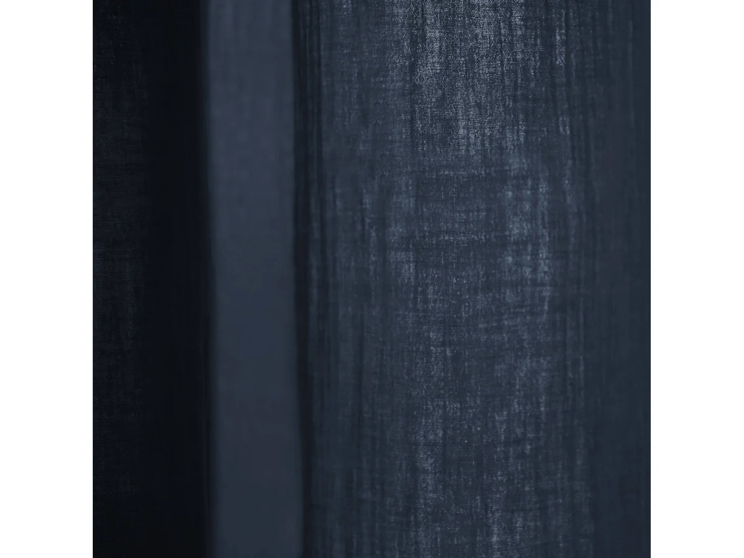 Rideau gaze de coton ajustable 140x300 cm marine