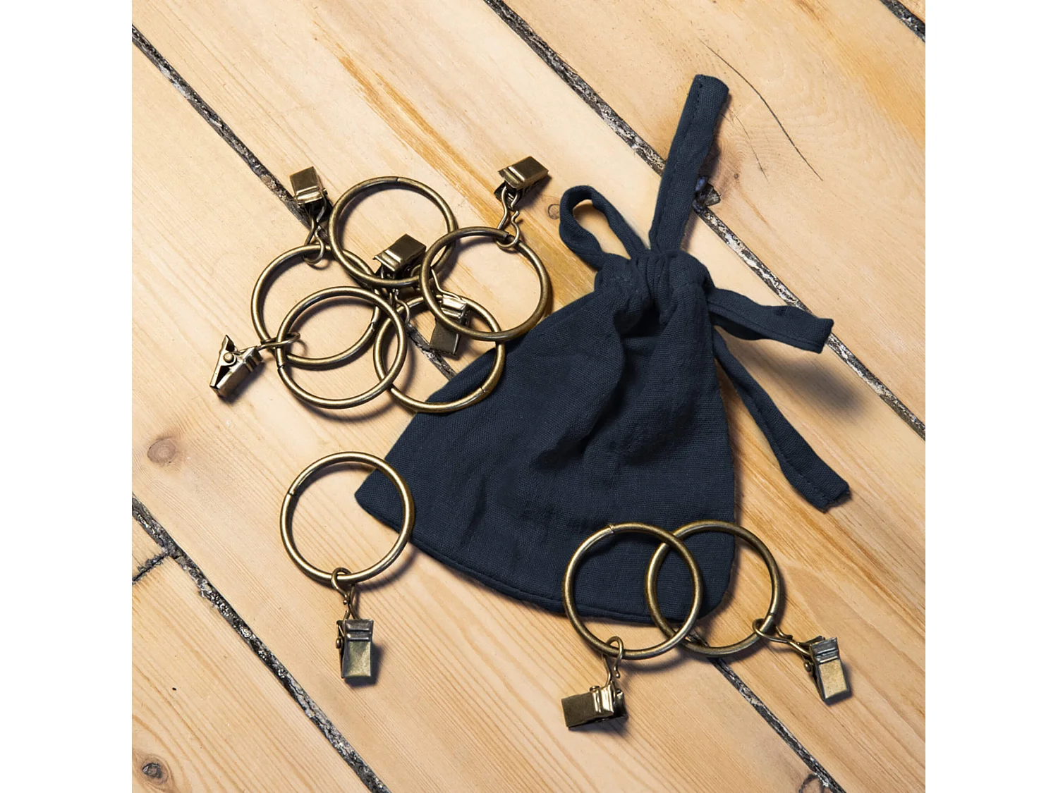 Rideau gaze de coton ajustable 140x300 cm marine