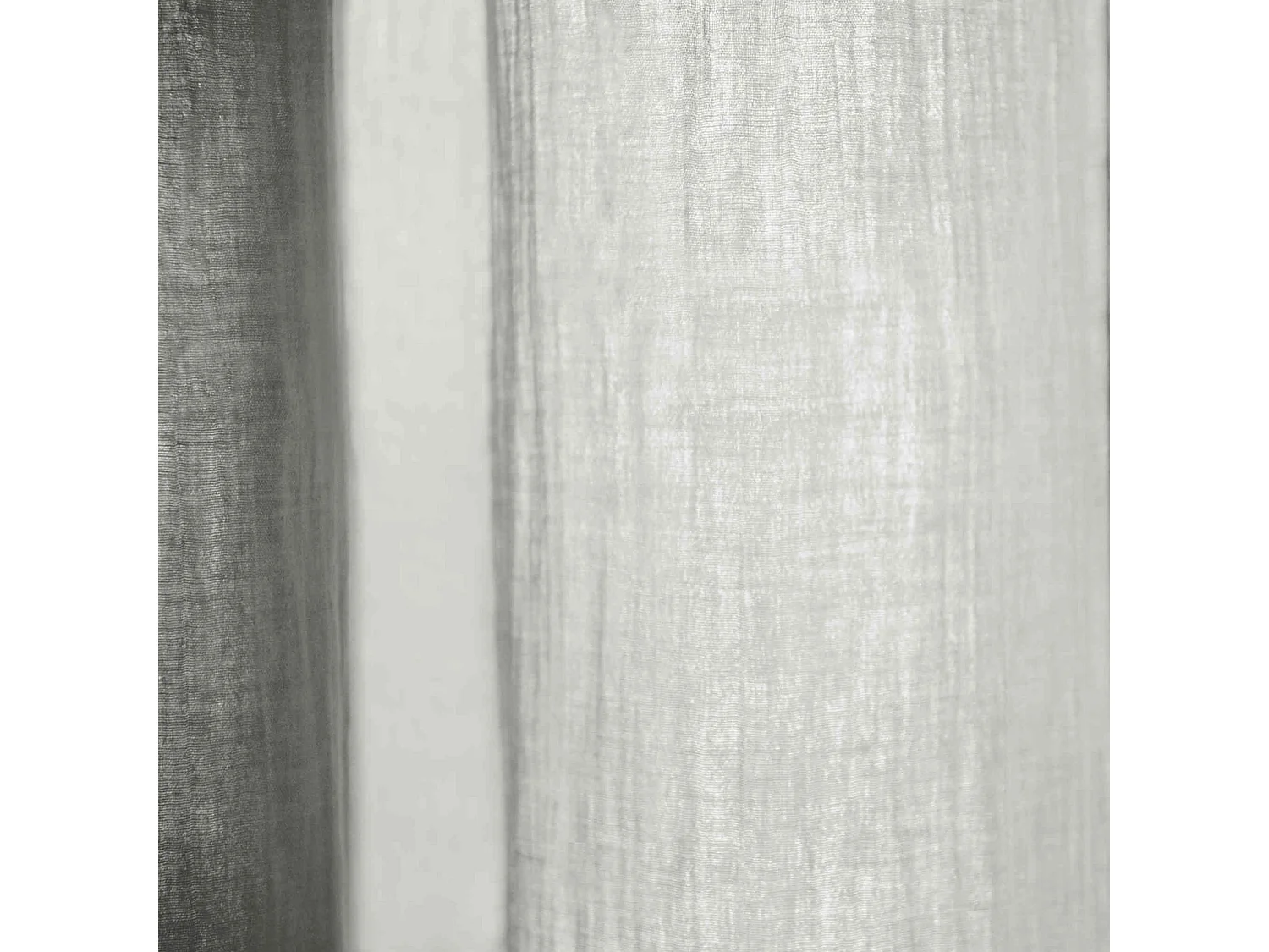 Rideau gaze de coton ajustable 140x300 cm gris