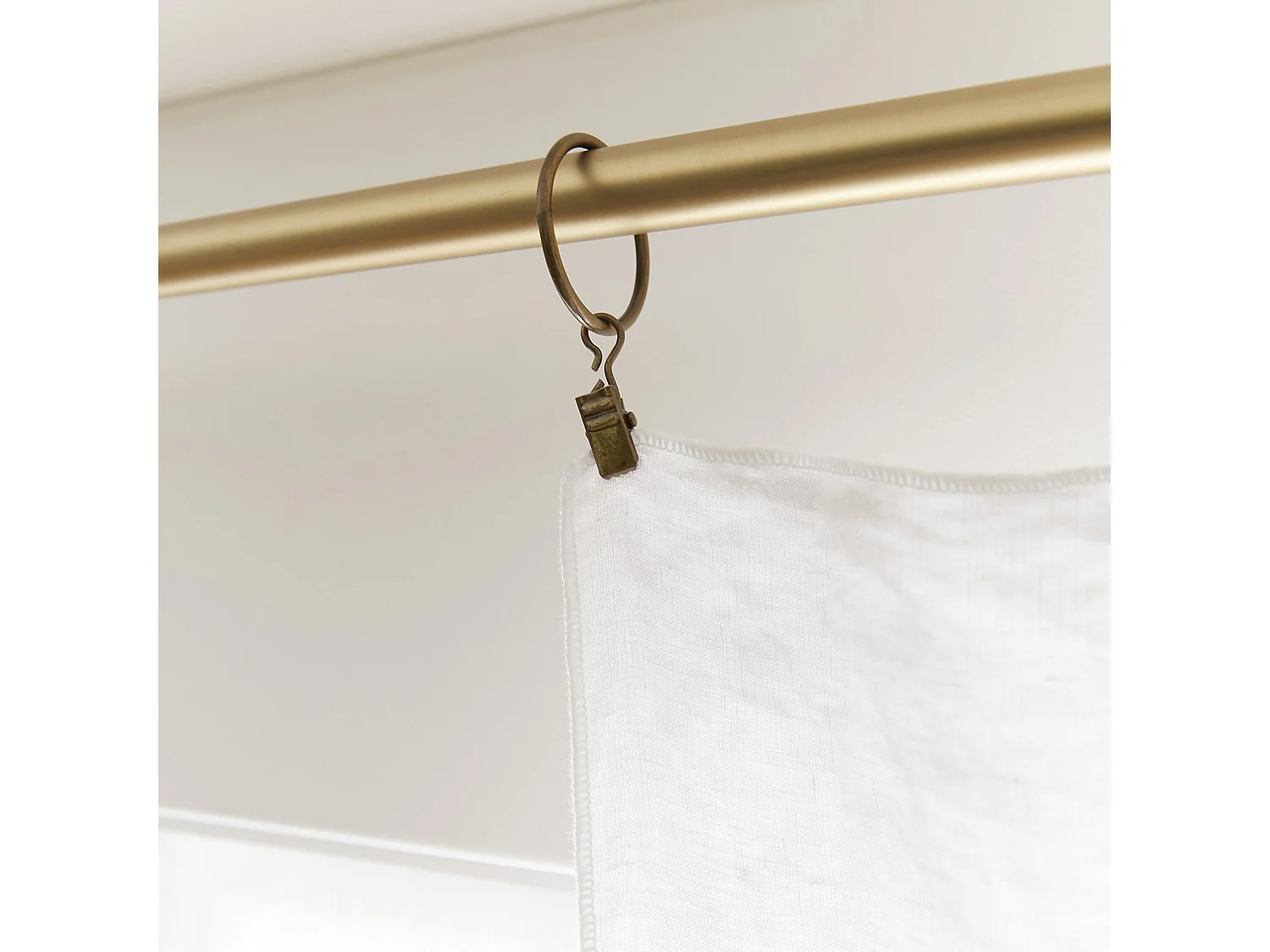Rideau à pinces ajustable lin 140x270 cm blanc