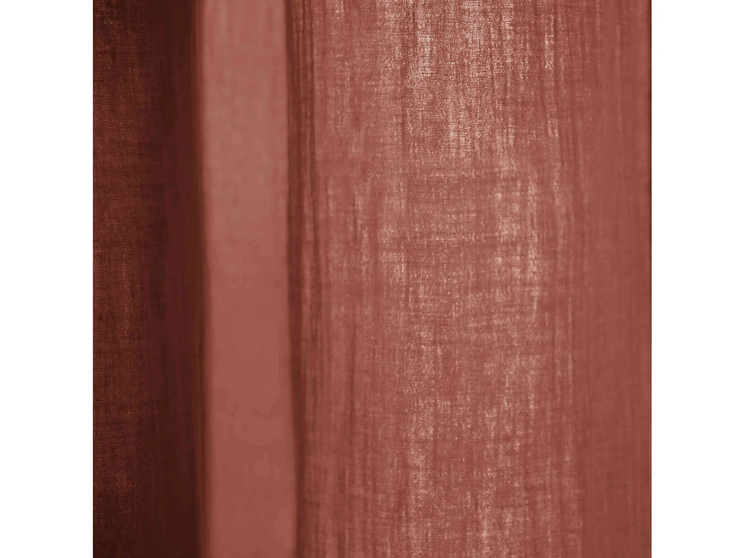 Lot de 2 rideaux gaze de coton ajustables 140x300 cm orange
