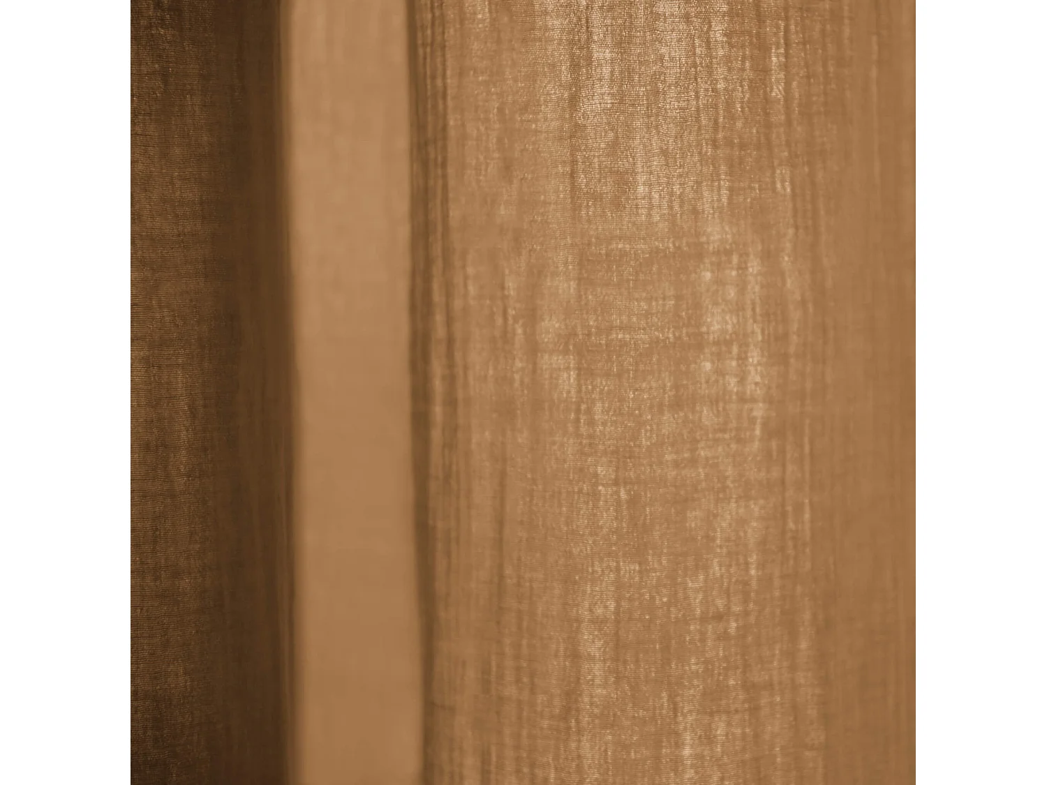 Rideau gaze de coton ajustable 140x300 cm marron