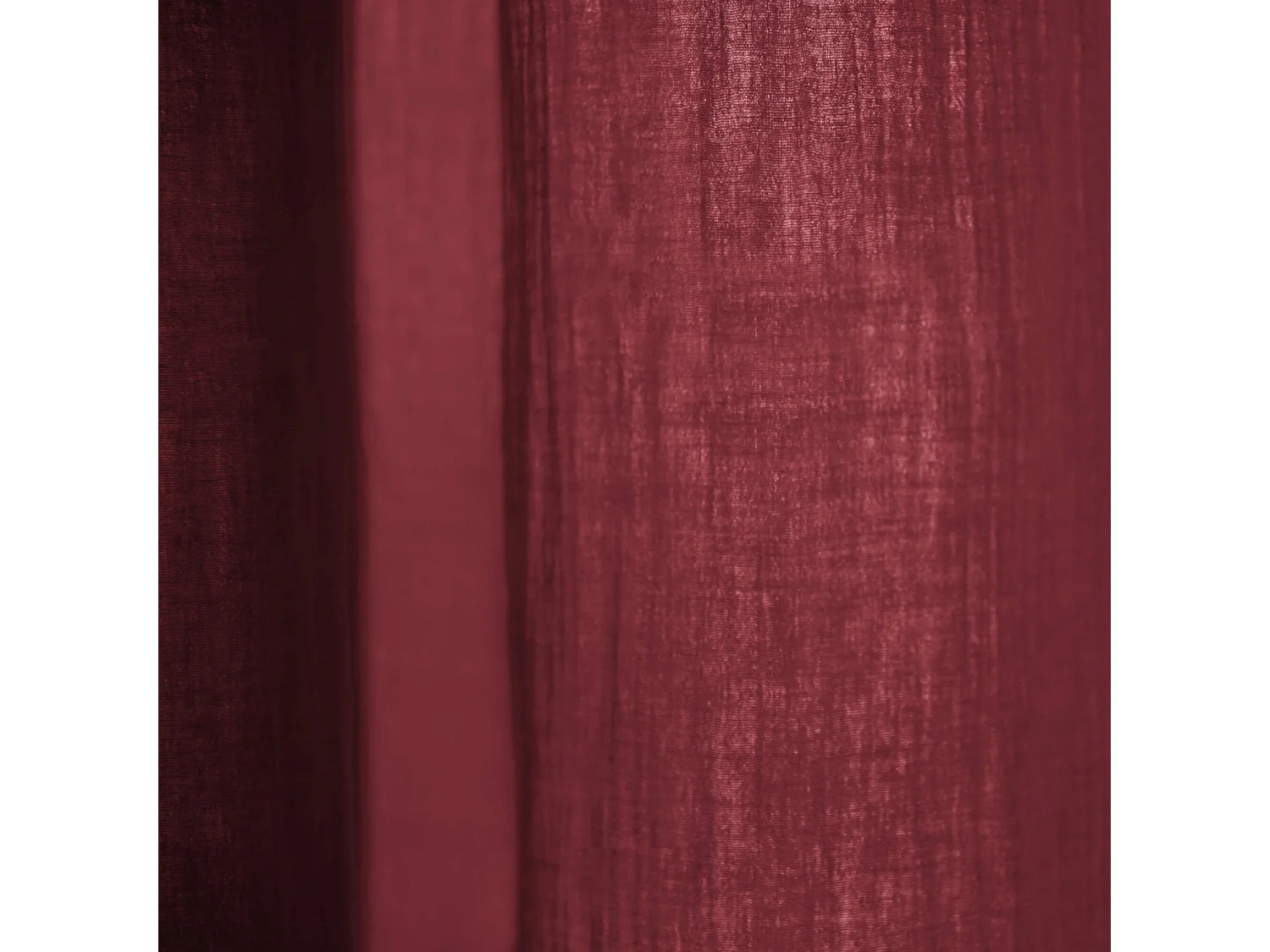 Rideau gaze de coton ajustable 140x300 cm bordeaux